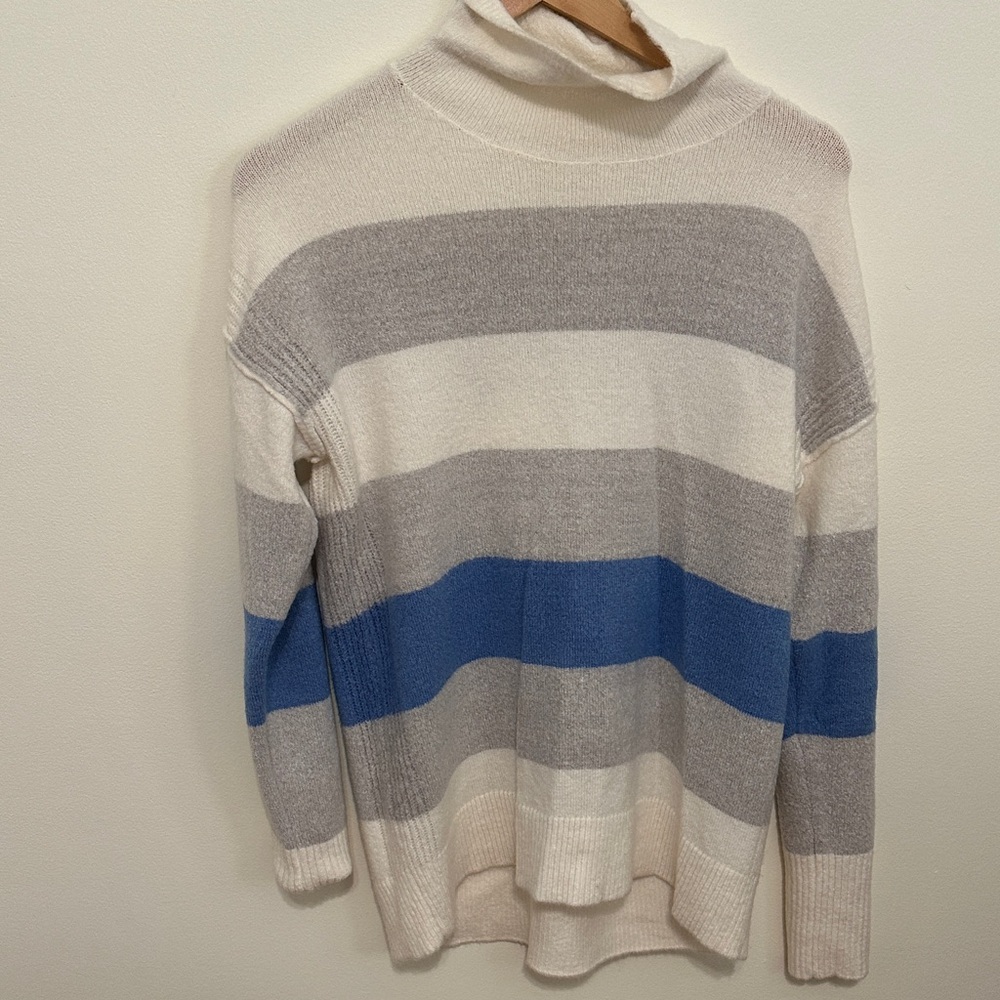 Per Se Multicolor Striped Turtleneck Sweater